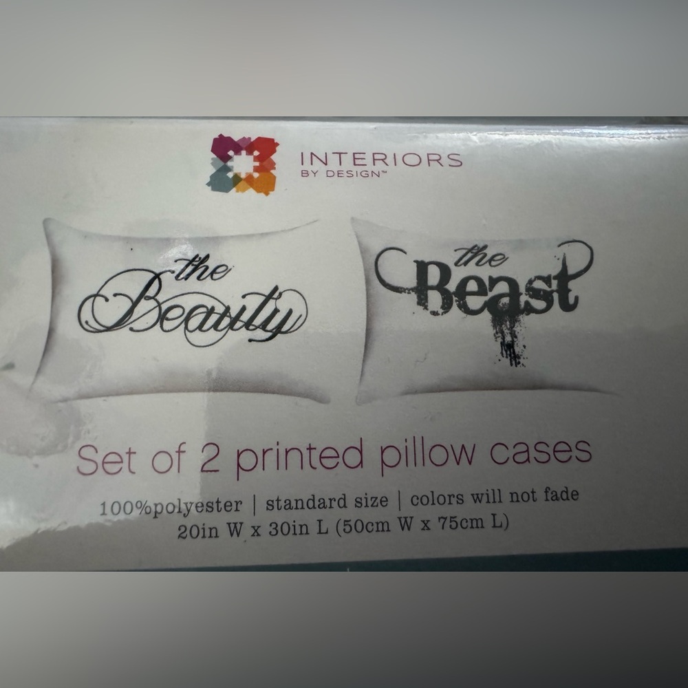 the Beauty & the Beast Pillow Case Set - 20"W×30"L - NEW